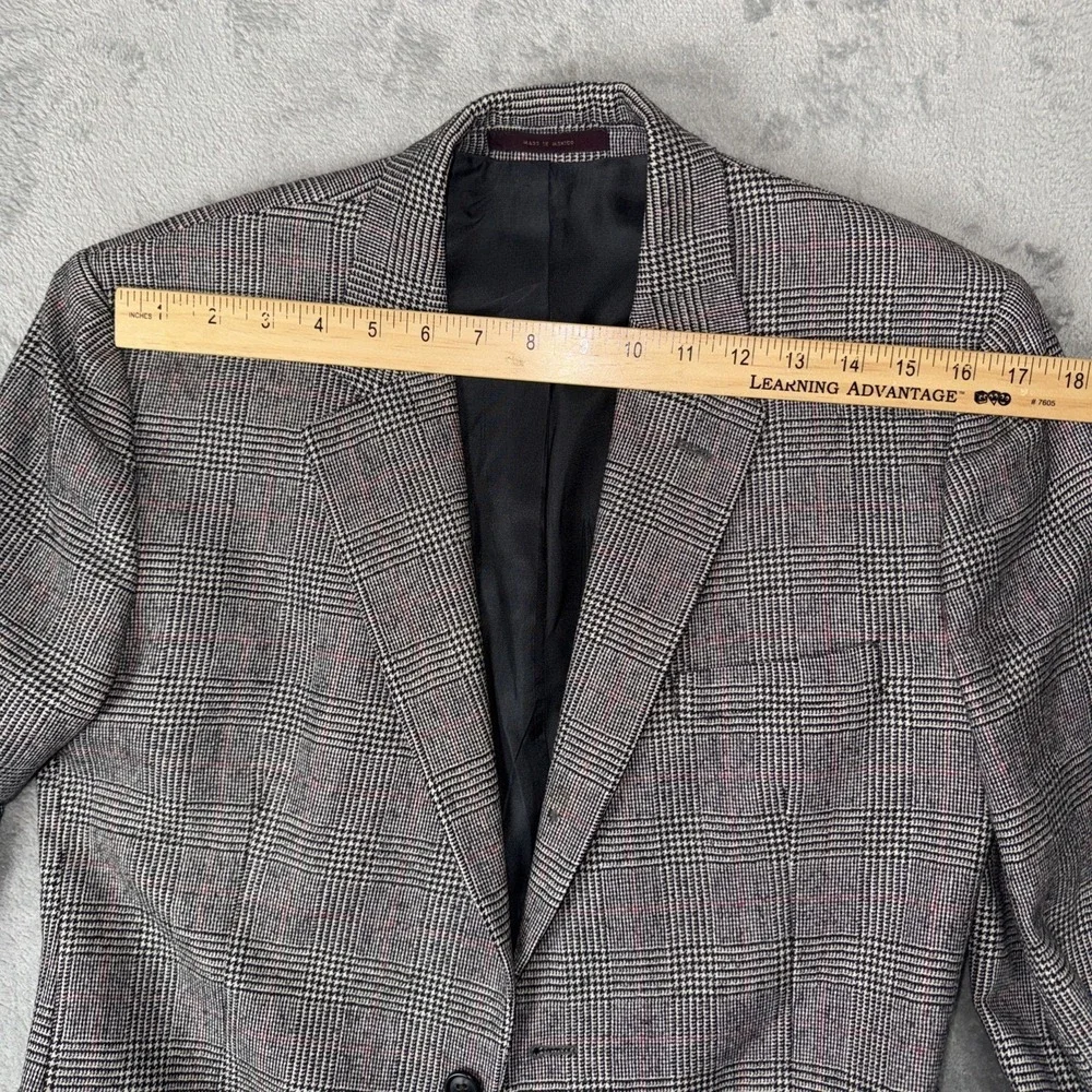 Brooks Brothers 100% Wool Blazer Size 20 Loro piana Italy Glen Plaid